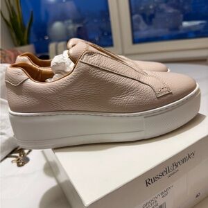 Worn once, Excellent Condition - Russell and Bromley Platform Leather Sneakers